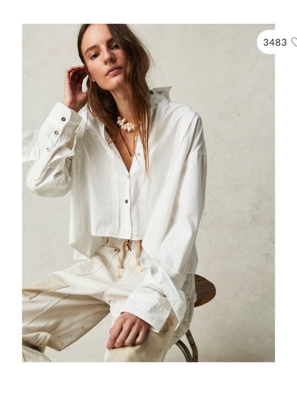 NWT Free People Remade Poplin Shirt - Size Large
